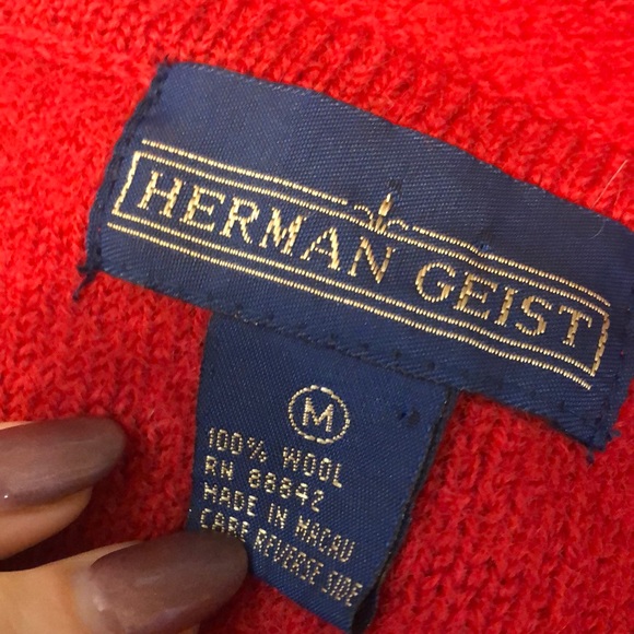 Herman Geist Vintage Wool Blazer Red - Picture 5 of 6